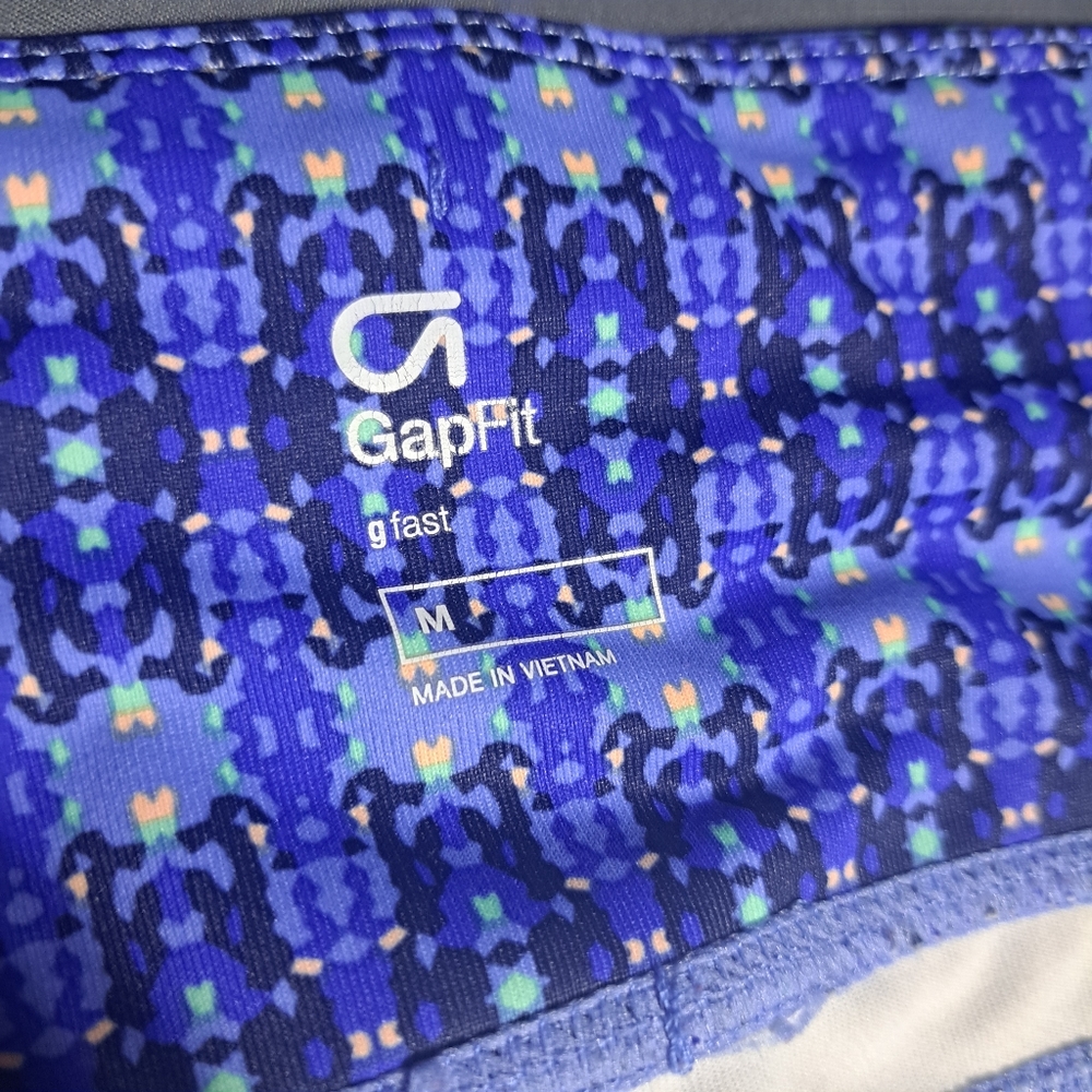 Gapfit G Fast Womens M Running Shorts‎ Blue Patterned Stretch - Picture 2 of 6